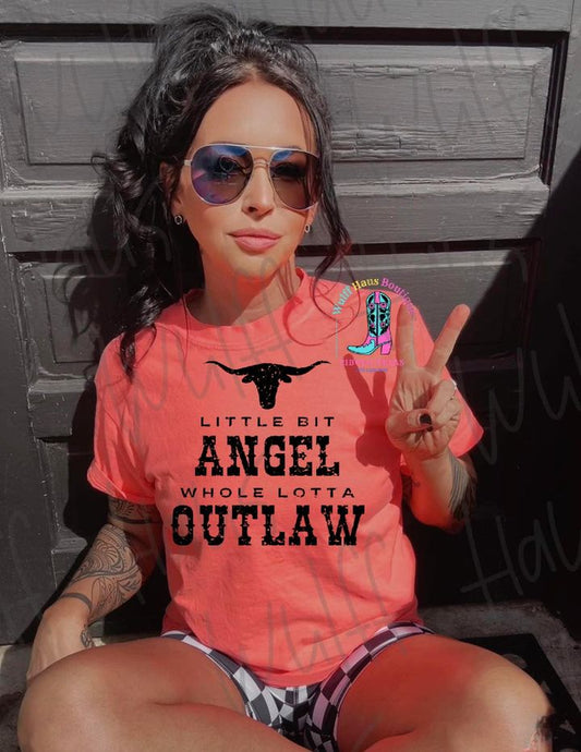 A little bit angel | whole lotta outlaw | tee